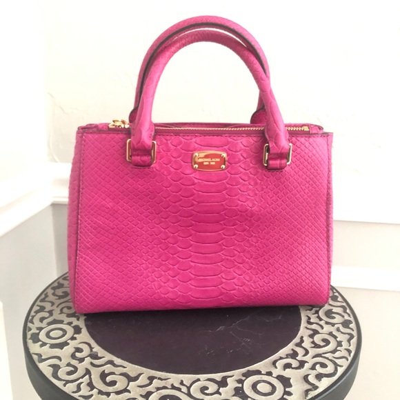 Michael Kors Handbags - Michael Kors Pink Python Satchel